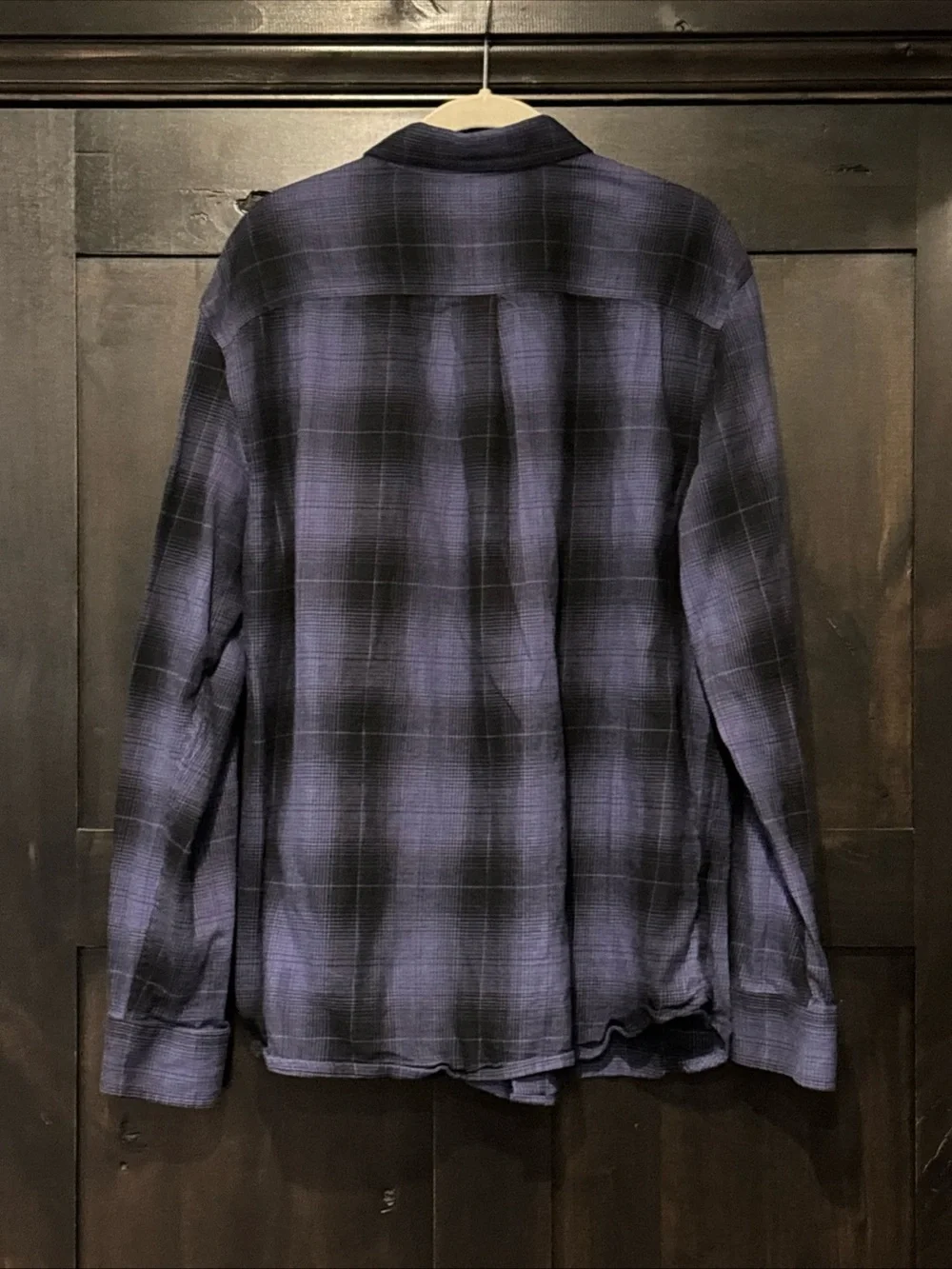 The North Face Shirt Mens Large Blue/Black Plaid Flannel Button Up Long Sleeve